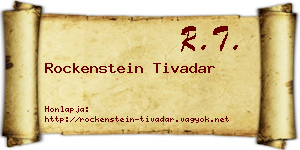 Rockenstein Tivadar névjegykártya